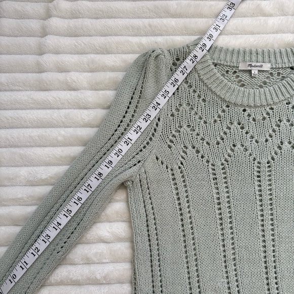 Madewell Knit Cotton Sweater Long Sleeve Light Green Womens Small - Picture 7 of 7